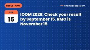 IOQM 2026: Check your result by September 15. RMO is November 15