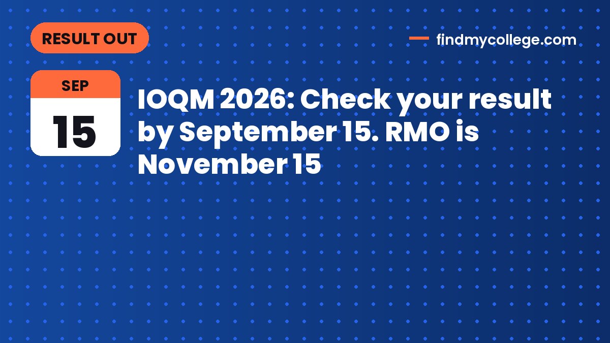 IOQM 2026: Check your result by September 15. RMO is November 15