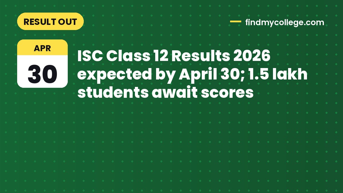 ISC Class 12 Results 2026 expected by April 30; 1.5 lakh students await scores