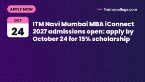 ITM Navi Mumbai MBA iConnect 2027 admissions open: apply by October 24 for 15% scholarship