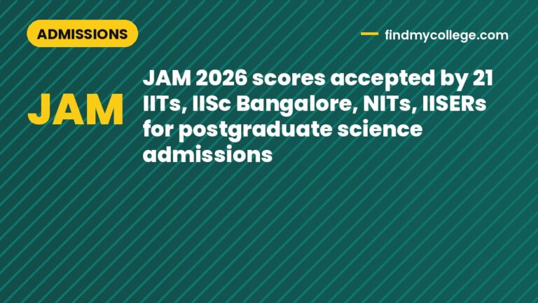JAM 2026 scores accepted by 21 IITs, IISc Bangalore, NITs, IISERs for postgraduate science admissions