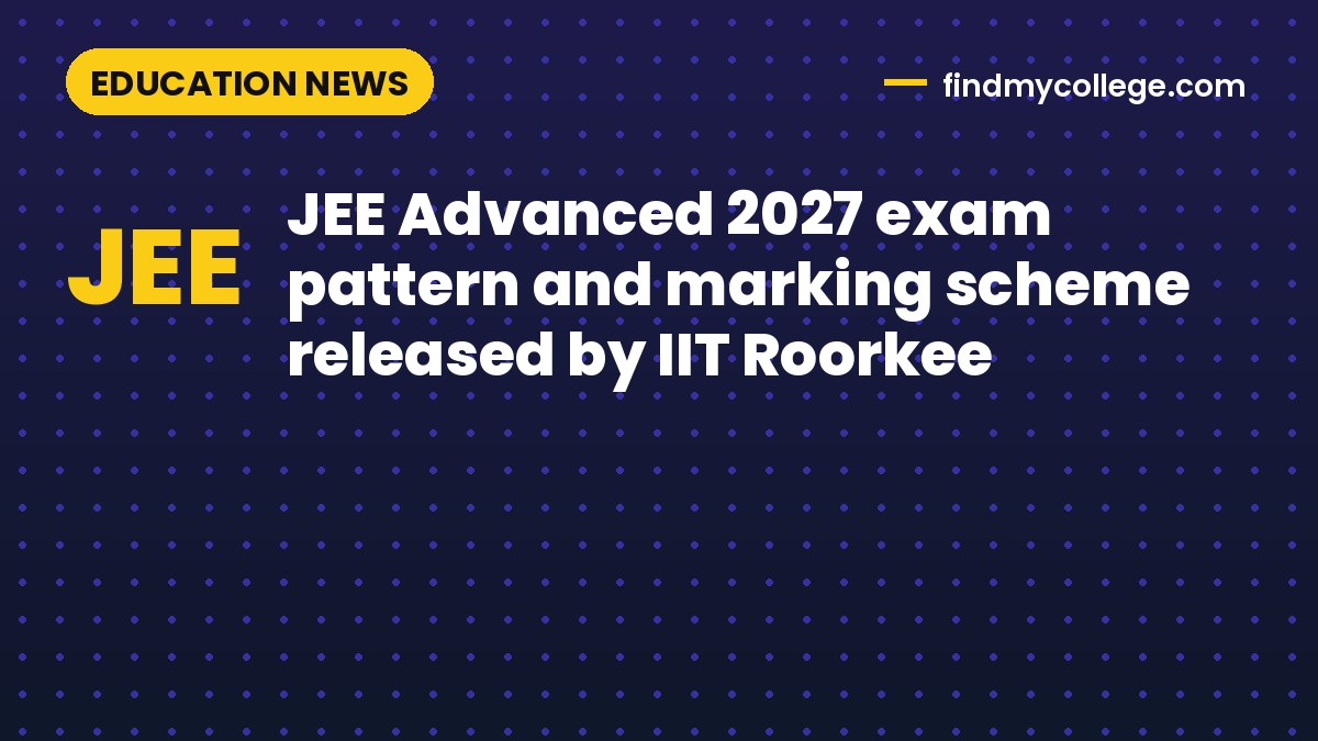 JEE Advanced 2027 exam pattern and marking scheme released by IIT Roorkee