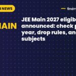 JEE Main 2027 eligibility announced: check passing year, drop rules, and subjects