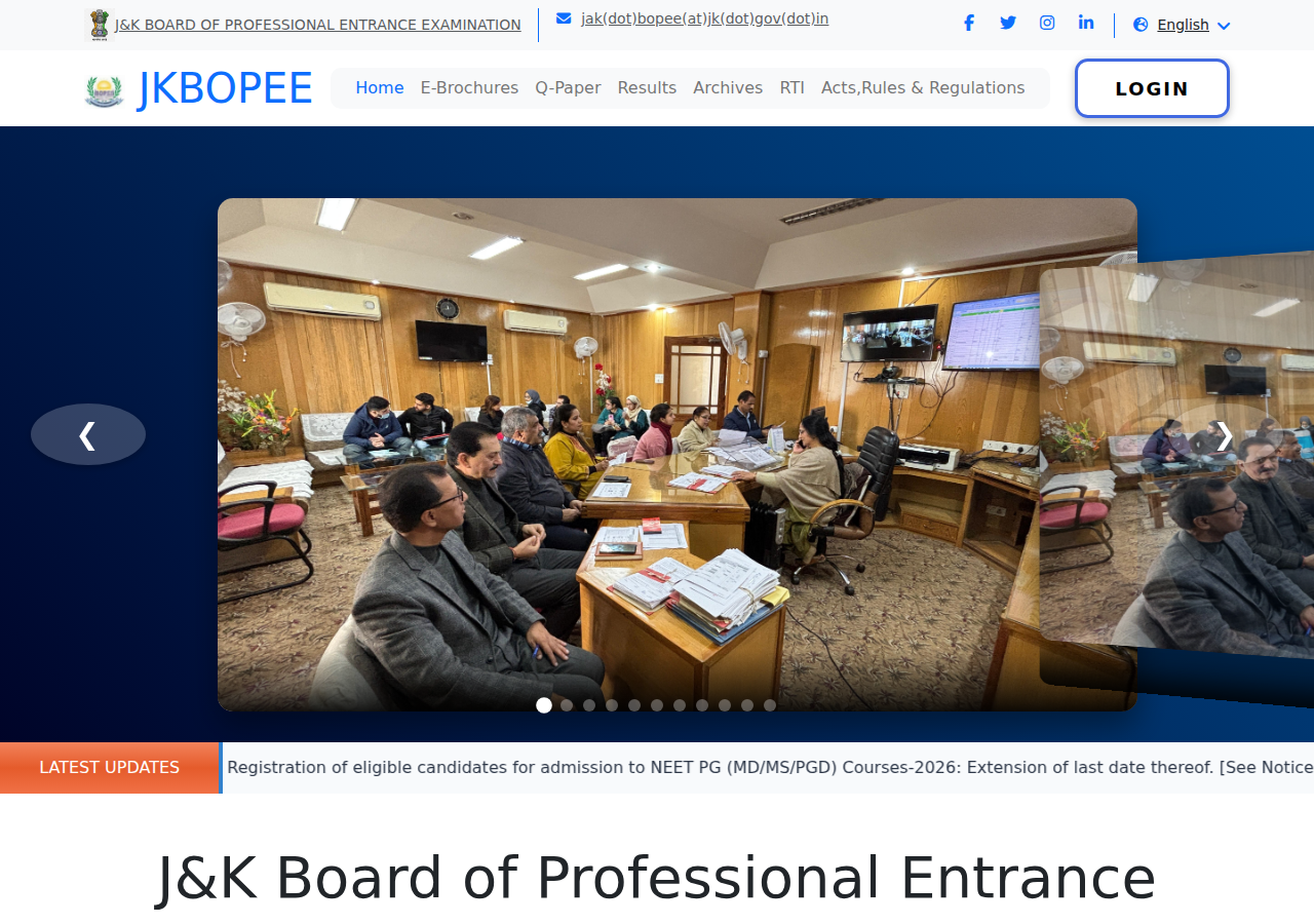 jkbopee.gov.in homepage