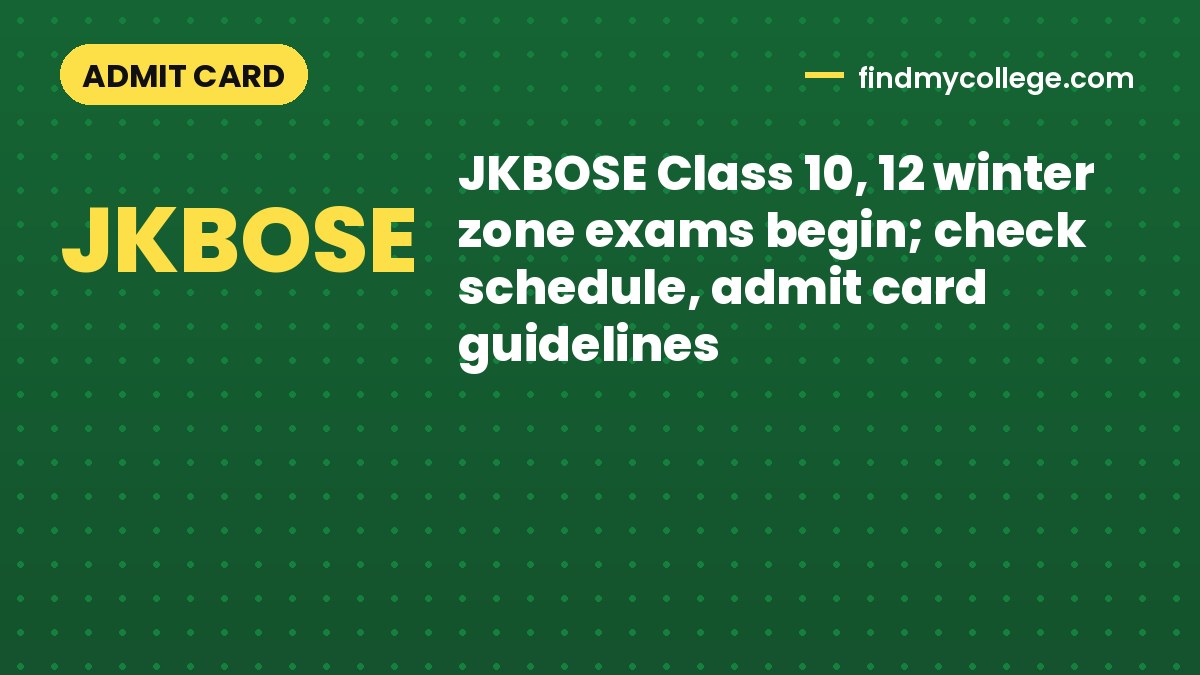 JKBOSE Class 10, 12 winter zone exams begin; check schedule, admit card guidelines