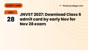 JNVST 2027: Download Class 6 admit card by early Nov for Nov 28 exam