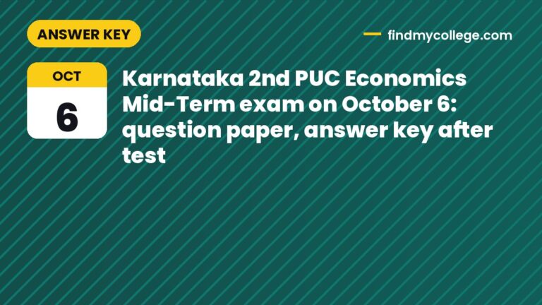 Karnataka 2nd PUC Economics Mid-Term exam on October 6: question paper, answer key after test