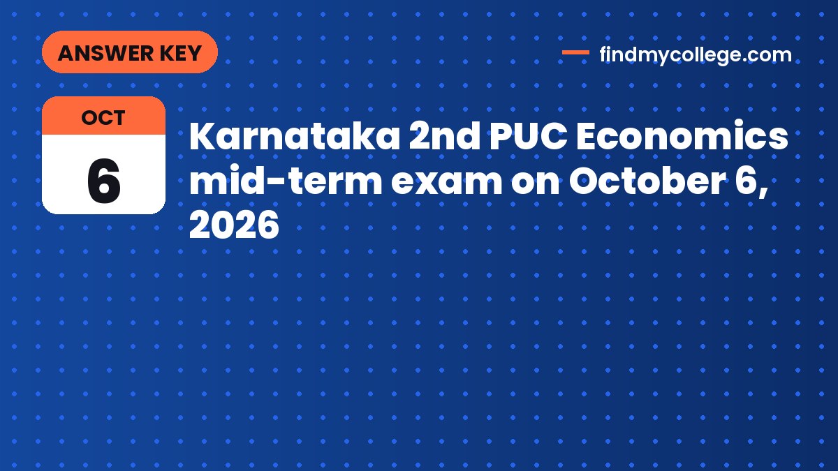 Karnataka 2nd PUC Economics mid-term exam on October 6, 2026