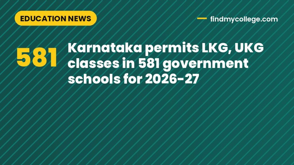 Karnataka permits LKG, UKG classes in 581 government schools for 2026-27
