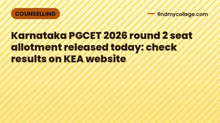 Karnataka PGCET 2026 round 2 seat allotment released today: check results on KEA website
