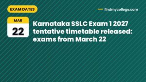 Karnataka SSLC Exam 1 2027 tentative timetable released: exams from March 22