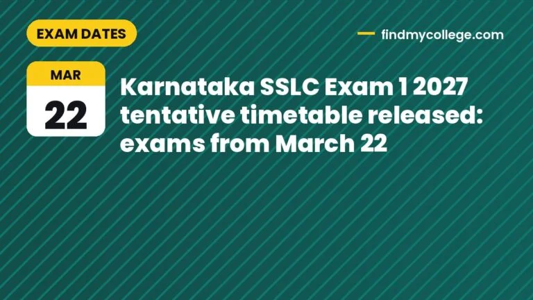 Karnataka SSLC Exam 1 2027 tentative timetable released: exams from March 22