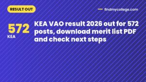 KEA VAO result 2026 out for 572 posts, download merit list PDF and check next steps