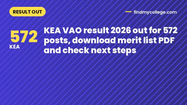 KEA VAO result 2026 out for 572 posts, download merit list PDF and check next steps