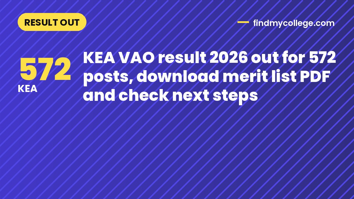 KEA VAO result 2026 out for 572 posts, download merit list PDF and check next steps