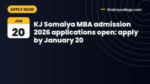 KJ Somaiya MBA admission 2026 applications open: apply by January 20