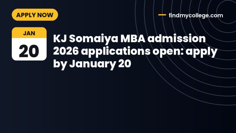 KJ Somaiya MBA admission 2026 applications open: apply by January 20