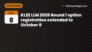 KLEE LLM 2026 Round 1 option registration extended to October 8