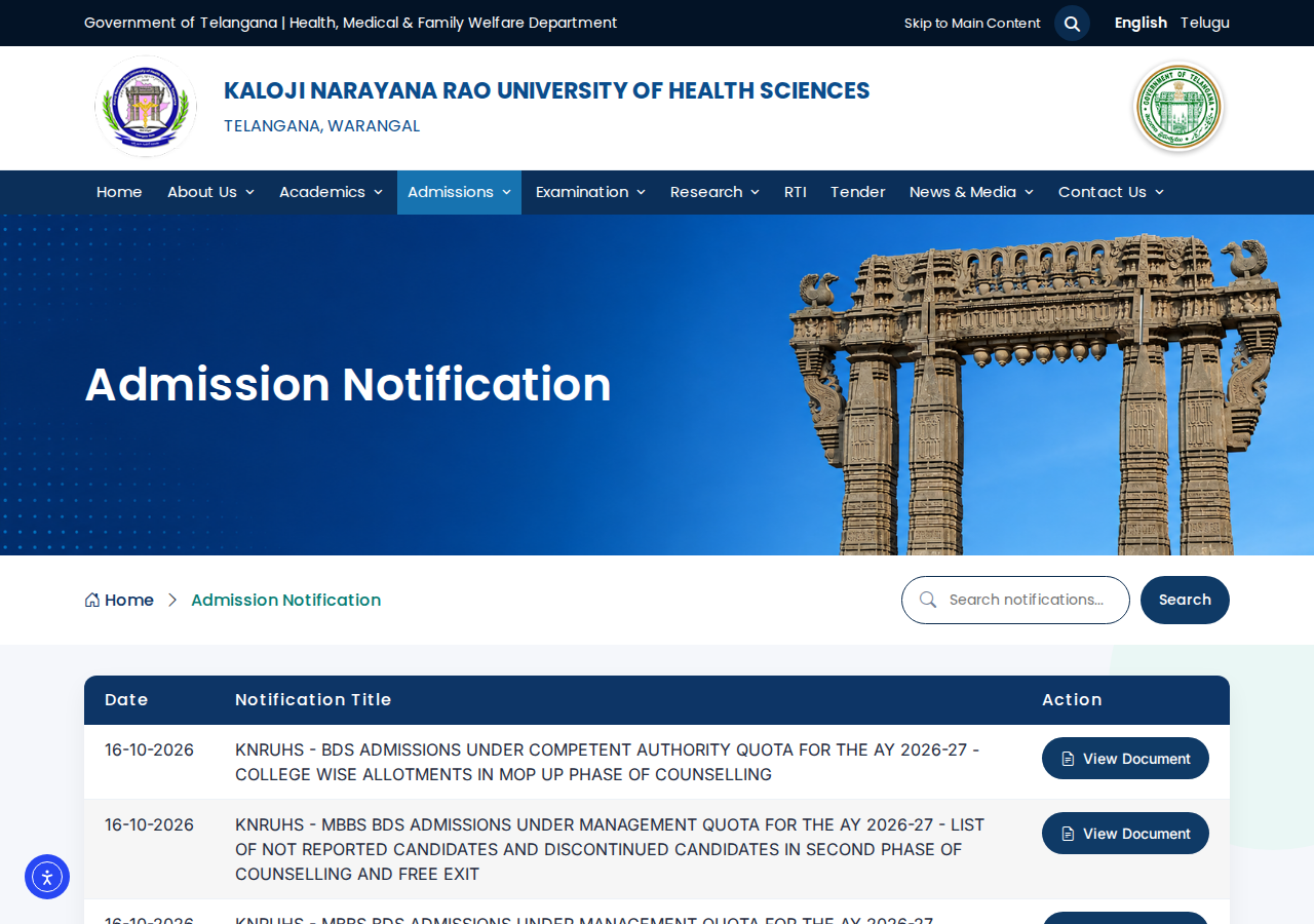 Official notification screenshot