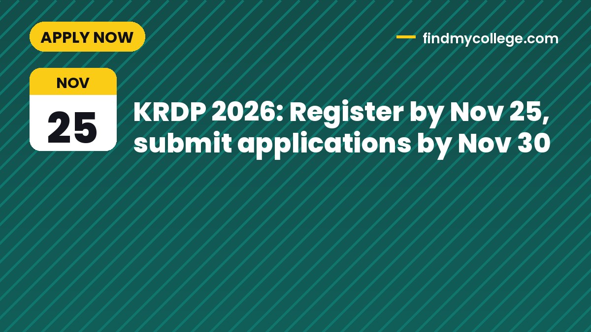 KRDP 2026: Register by Nov 25, submit applications by Nov 30