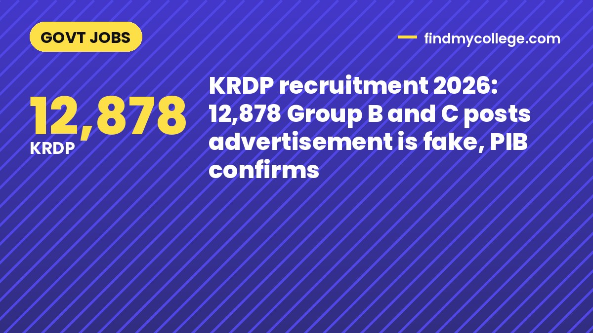 KRDP recruitment 2026: 12,878 Group B and C posts advertisement is fake, PIB confirms