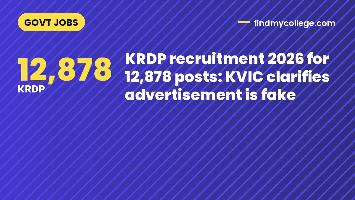 KRDP recruitment 2026 for 12,878 posts: KVIC clarifies advertisement is fake
