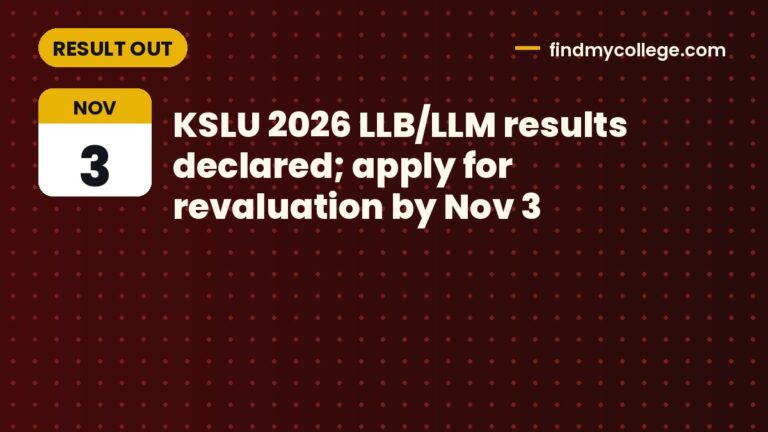 KSLU 2026 LLB/LLM results declared; apply for revaluation by Nov 3