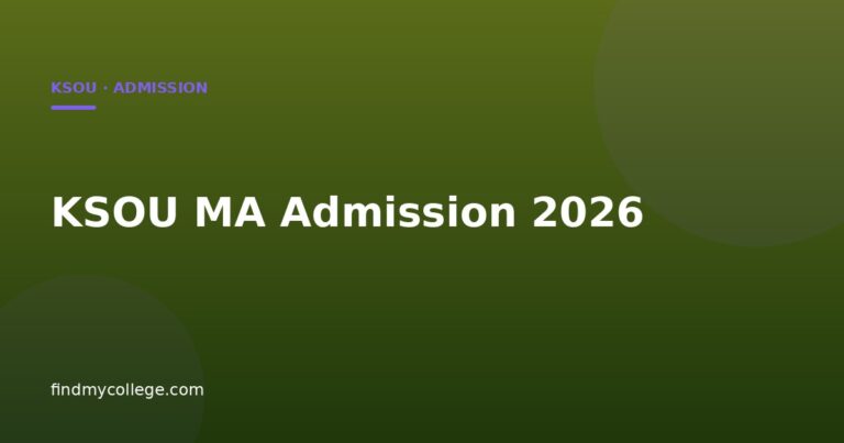 KSOU MA Admission 2026