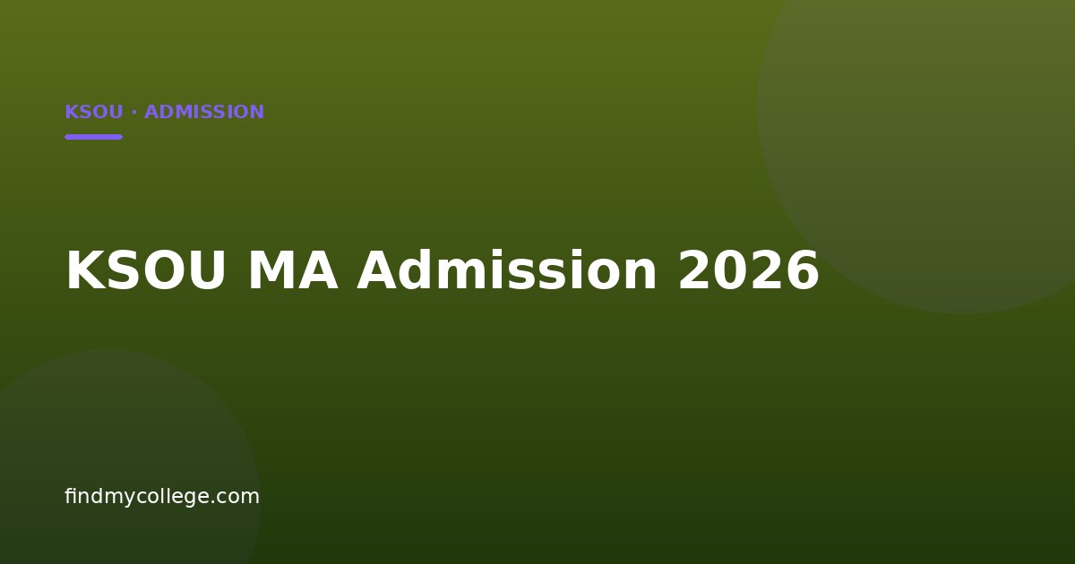 KSOU MA Admission 2026