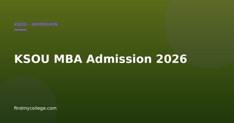 KSOU MBA Admission 2026