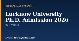 Lucknow University Ph.D. Admission 2026: RET Pattern and Rules