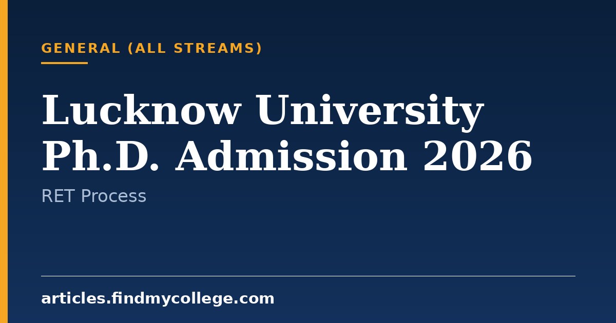 Lucknow University Ph.D. Admission 2026: RET Pattern and Rules