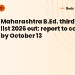 Maharashtra B.Ed. third merit list 2026 out: report to colleges by October 13