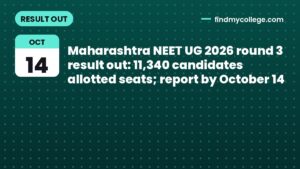 Maharashtra NEET UG 2026 round 3 result out: 11,340 candidates allotted seats; report by October 14
