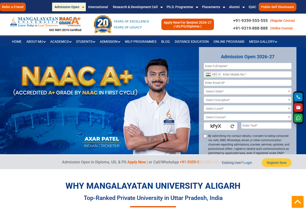 mangalayatan.in homepage