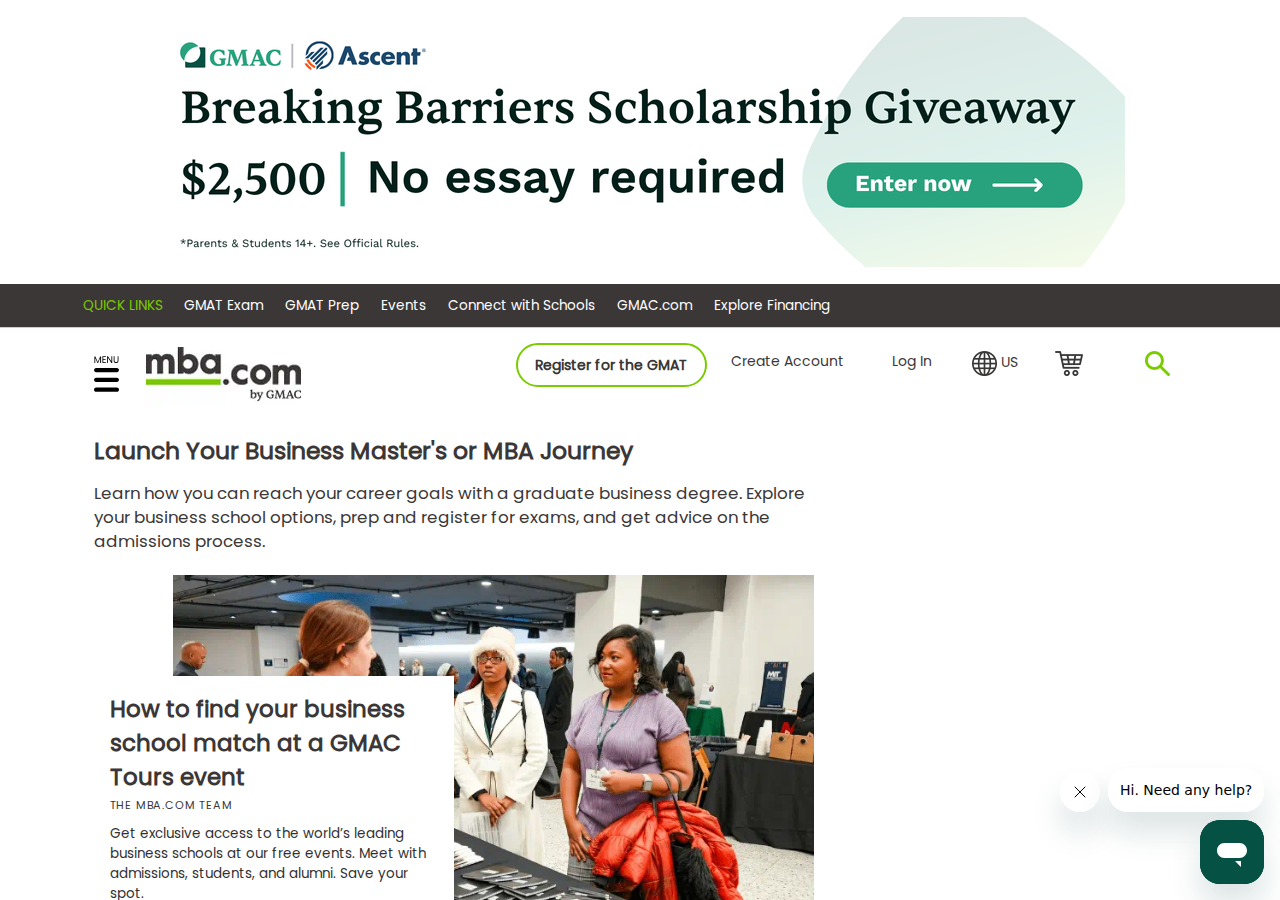mba.com homepage