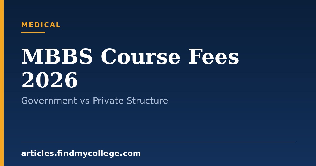 MBBS Course Fees 2026: Govt, Private & Deemed University Structure