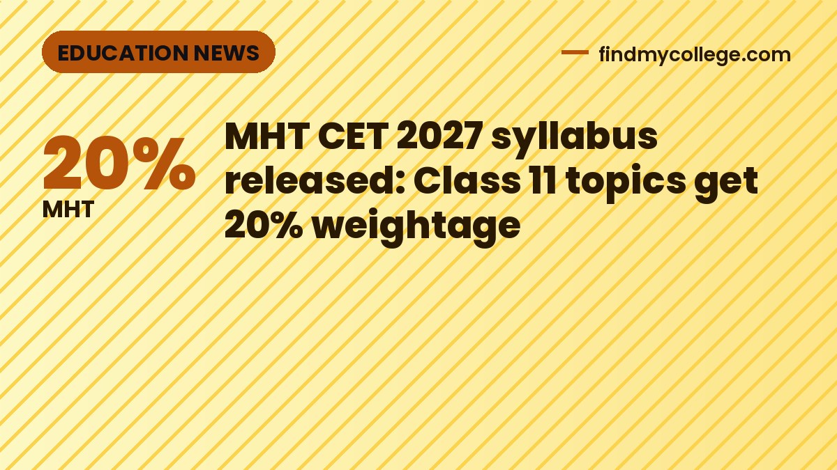 MHT CET 2027 syllabus released: Class 11 topics get 20% weightage