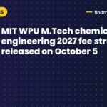 MIT WPU M.Tech chemical engineering 2027 fee structure released on October 5