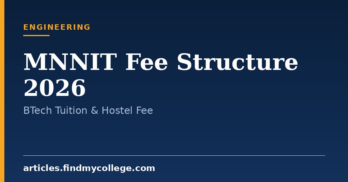 MNNIT Allahabad Fee Structure 2026: BTech Tuition & Hostel Fee