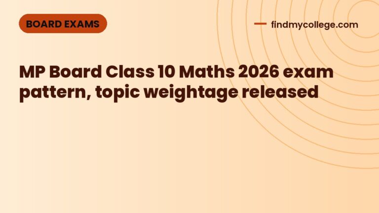MP Board Class 10 Maths 2026 exam pattern, topic weightage released