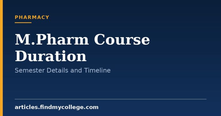 M.Pharm Course Duration: Semester Details and Academic Schedule