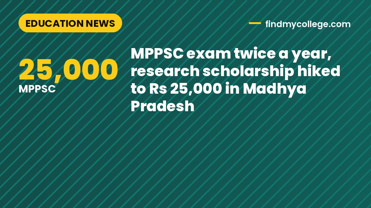 MPPSC exam twice a year, research scholarship hiked to Rs 25,000 in Madhya Pradesh