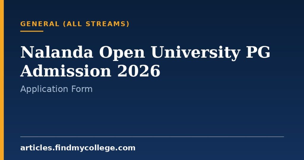 Nalanda Open University PG Admission 2026: Distance Courses & Form
