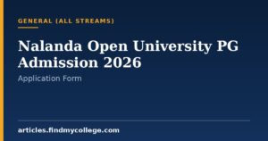 Nalanda Open University PG Admission 2026: Distance Courses & Form