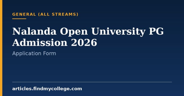 Nalanda Open University PG Admission 2026: Distance Courses & Form