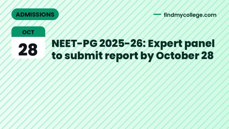 NEET-PG 2025-26: Expert panel to submit report by October 28