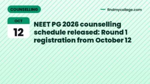 NEET PG 2026 counselling schedule released: Round 1 registration from October 12