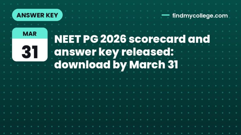 NEET PG 2026 scorecard and answer key released: download by March 31
