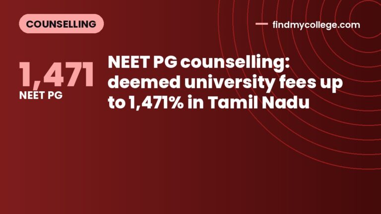 NEET PG counselling: deemed university fees up to 1,471% in Tamil Nadu